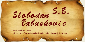 Slobodan Babušković vizit kartica